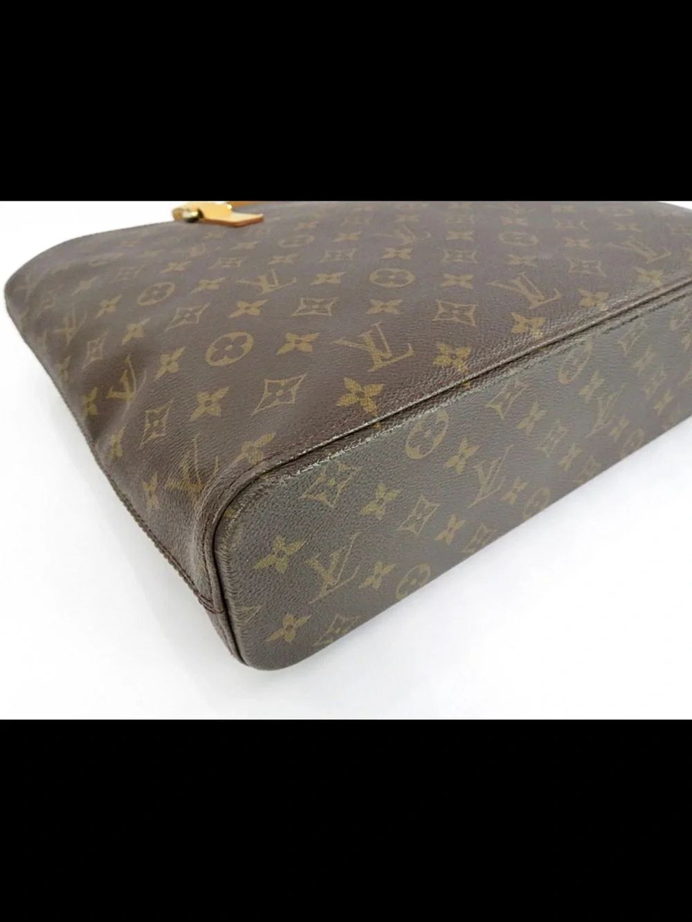 Louis Vuitton Brown Monogram Canvas Tote with Yellow Leather Straps